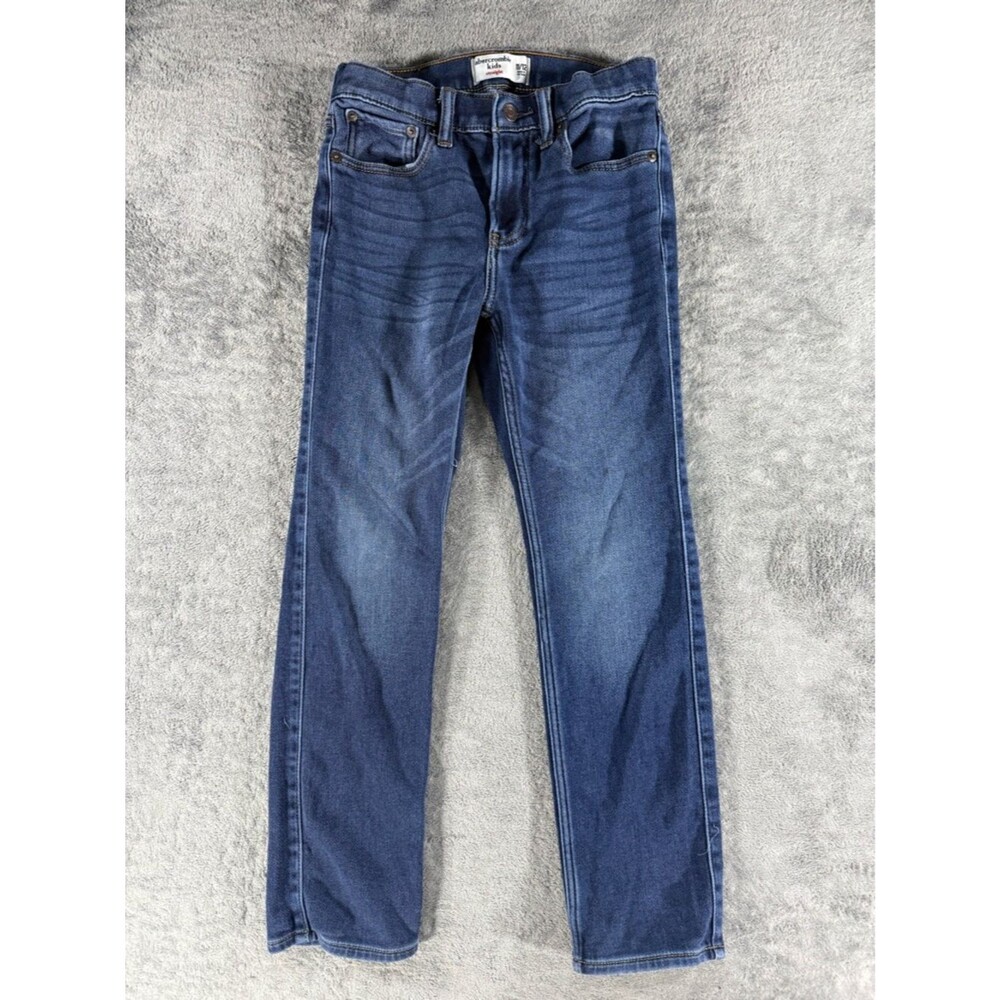 Abercrombie & Fitch Kids 11/12 Straight Leg Medium Wash Jeans Stretchy